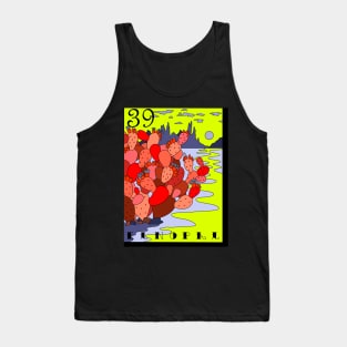 Retro Neon El Nopal Loteria Card Tank Top